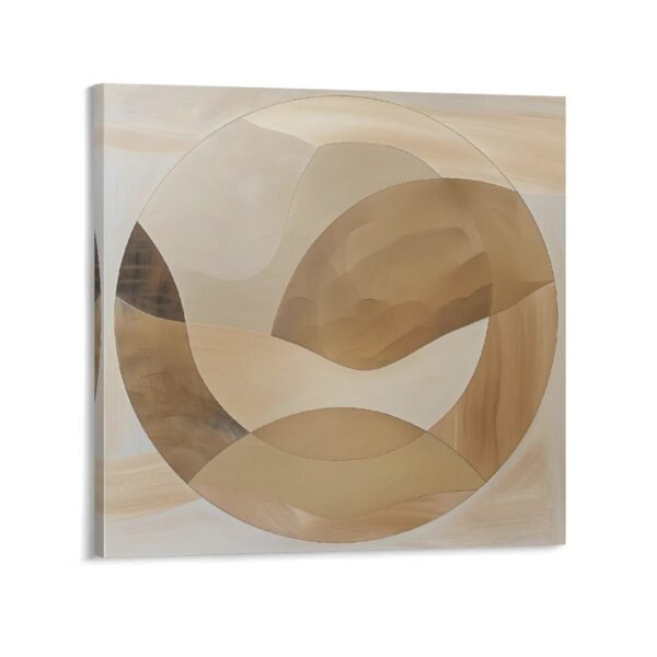 An abstract painting of beige and tan colors