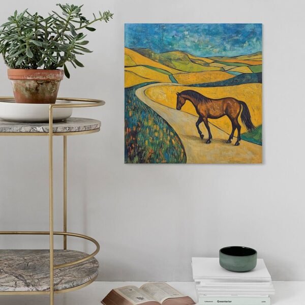 A horse is walking on the road - Image 5