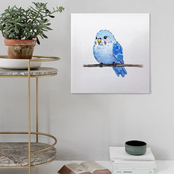 A simple doodle of a blue budgie drawn with watercolor - Image 5