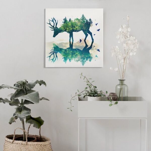 Calligraphy A deer with trees - Image 4