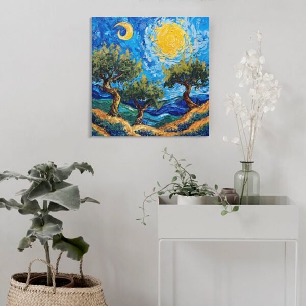 vincent van gogh inspired olive trees with blue - Image 4