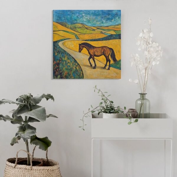 A horse is walking on the road - Image 4