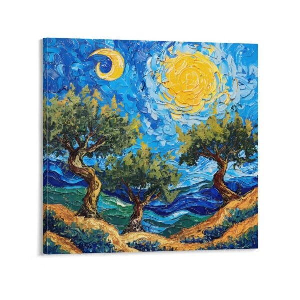 vincent van gogh inspired olive trees with blue