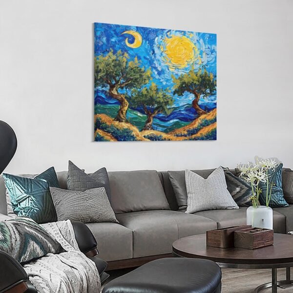vincent van gogh inspired olive trees with blue - Image 3
