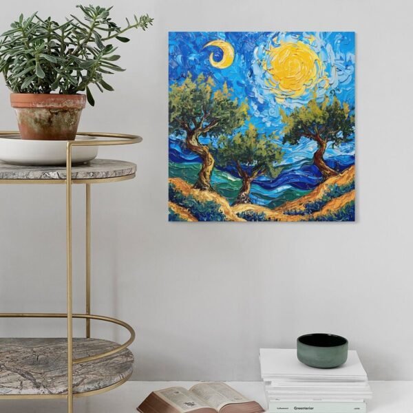 vincent van gogh inspired olive trees with blue - Image 5