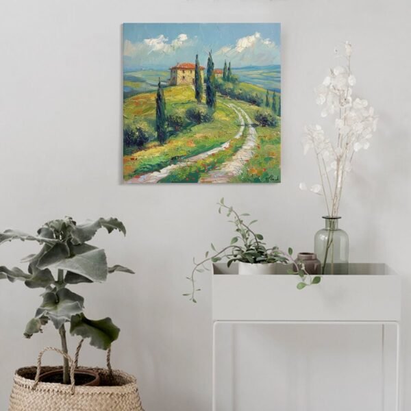 An oil painting of the landscape in Tuscany Italy - Image 4