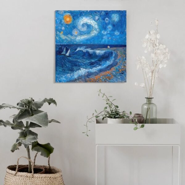 the painting of a blue sky in the style of light - Image 4