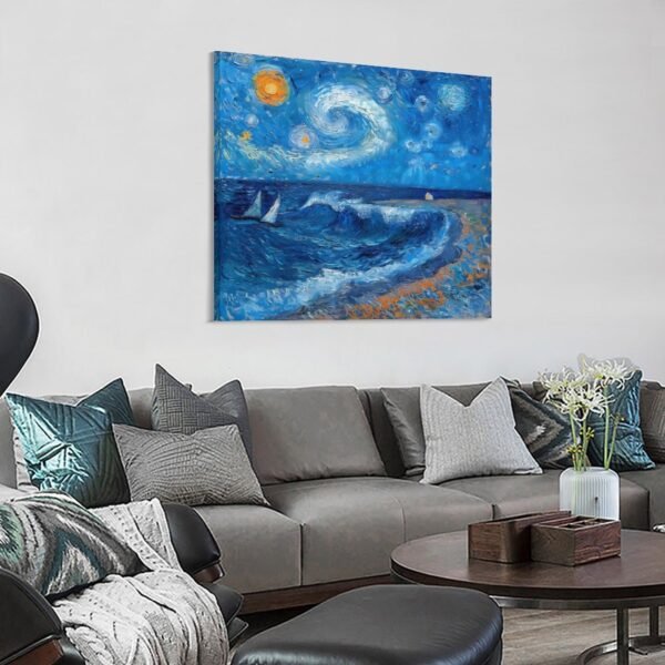 the painting of a blue sky in the style of light - Image 3