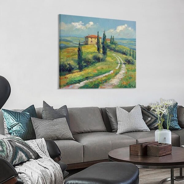 An oil painting of the landscape in Tuscany Italy - Image 3